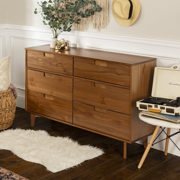 Cecille Groove 6 Drawer Double Dresser & Reviews Joss & Main
